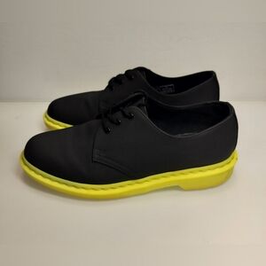 Dr Martens 1461 Ajax Neon Green Sole Black Canvas Oxford Shoes Size Man 11M